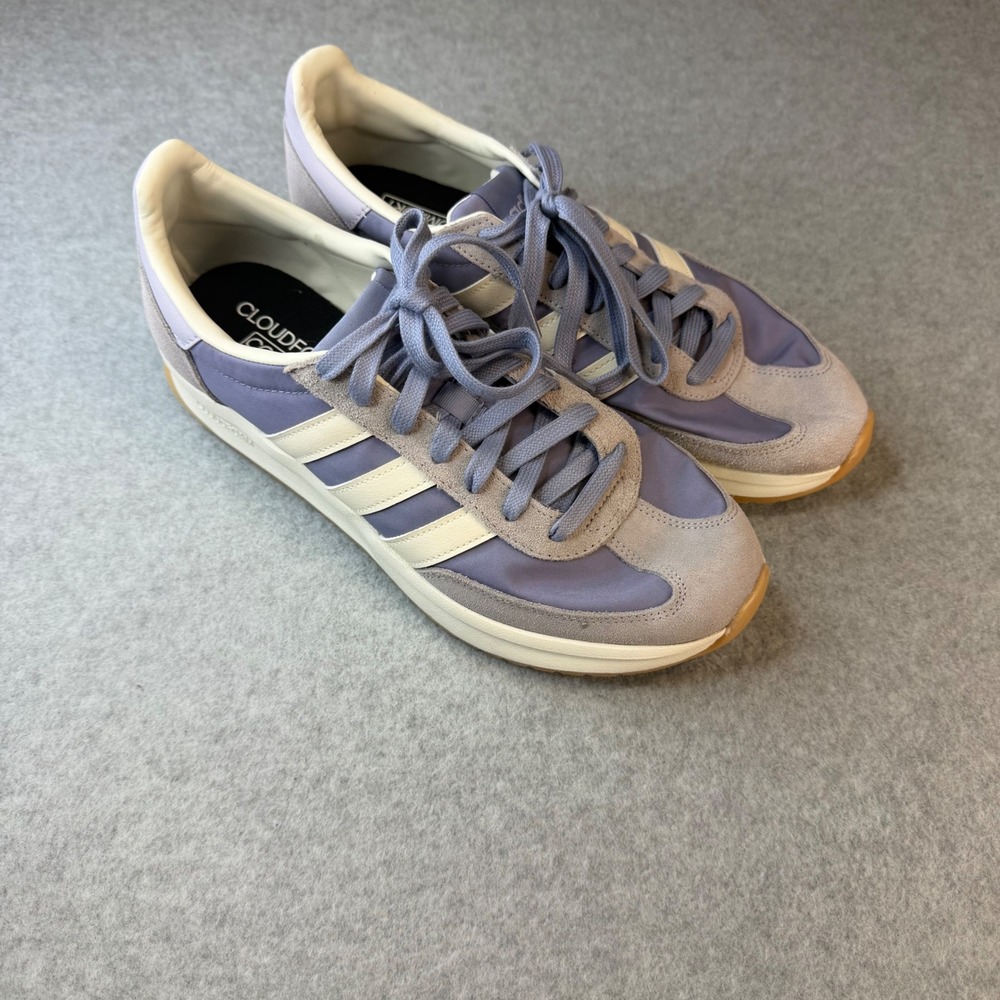Adidas Cloudfoam Comfort Sneakers Purple Lavender Gum Sole Low Top Shoes